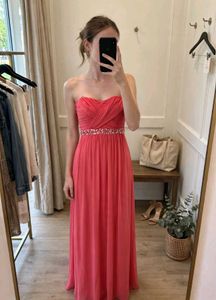 with freebies 🫶Strapless Coral Beaded Maxi Dress