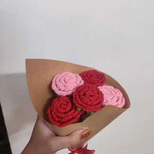 Handmade Crochet Rose Bouquet – Eternal Blooms