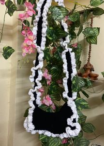 Crochet Ruffle Shoulder Bag