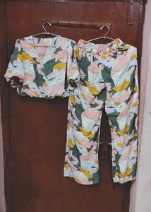 Stylish Crop Top Pant Co-ord Set