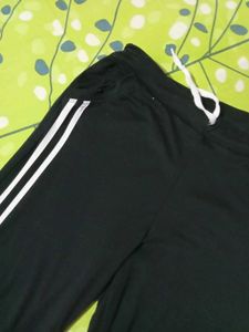 Black Track Lower with White Stripes and Tshirt