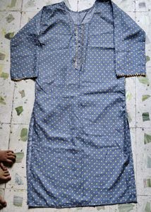 Chic Blue Polka Dot Kurta