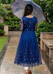 Stunning Royal Blue Embroidered Gown