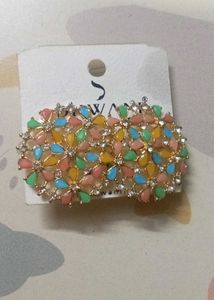 Colorful Floral Rhinestone Earrings