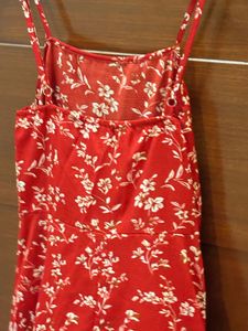 Red Floral Print Mini Dress