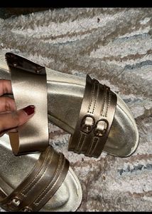 9SPACE Bronze Slip-On Sandals