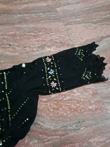 Embellished Black Kurta Set