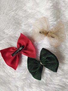 X'mas / Festive Hair Bow Set of 3