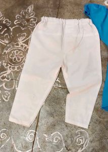 Blue Kurta and White Pajama Set