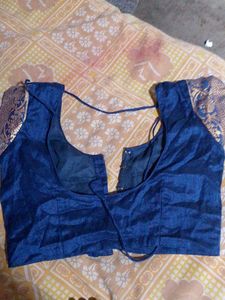 blue saree blouse with petticoat