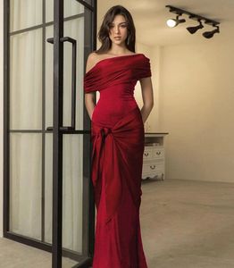 Elegant Off-Shoulder Red Gown