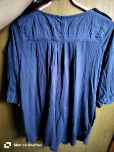 Blue Button-Down Top