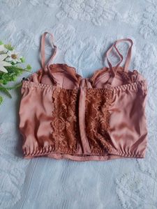 Orange Lace Corset Top