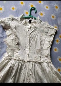 Chic White Lace Detail Dress