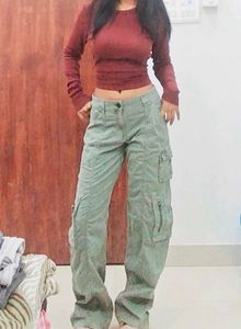 Olive Y2K Cargo Pants