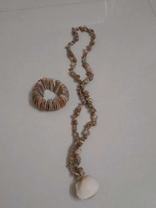 Boho Seashell Necklace & Bracelet Set