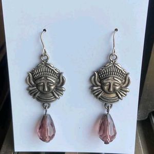 Handmade Unique Goddess Face Drop Earrings