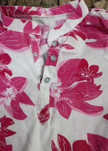 Pink Floral Kurta Set
