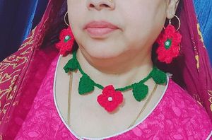 Crochet Flower Jewelry Set