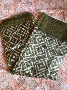 Olive Green Printed  saree