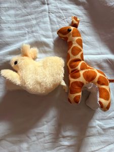 Stuffed Giraffe and Bunny Toys