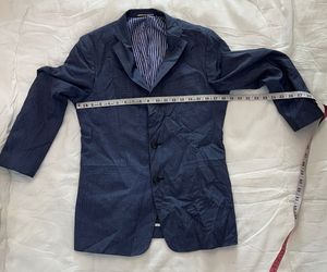Men's Blue Blazer &amp; Striped Shirt Set
