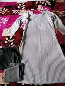 Elegant Striped Kurti Set