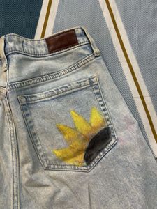 Acid Wash Straight Leg Jeans