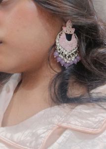 Pretty Lavender Jhumka Earrings