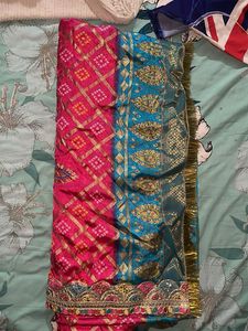 Vibrant Pink &amp; Teal Saree
