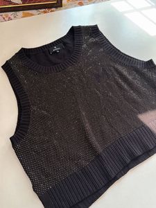 Sparkly Black Knit Vest Top