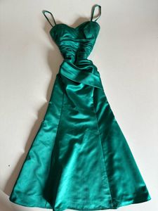 Emerald Green Satin Dress