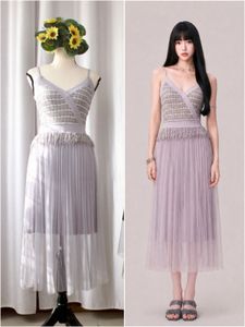 Elegant Lilac Pleated Midi Dress