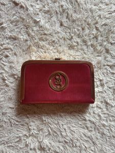 Elegant Red Clutch with Gold Accent