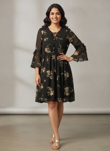 Chic Floral Print Dress