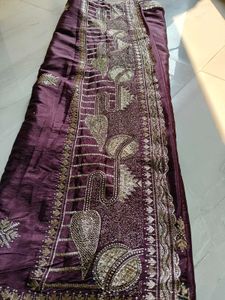 Embroidered Purple Fabric