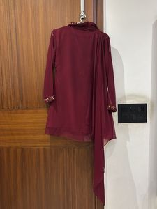 mahroon colored sharara set