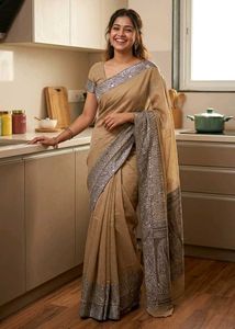 Light Brown Saree | Elegant Office wear