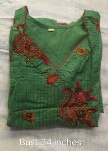 beautiful Green embroidered kurta