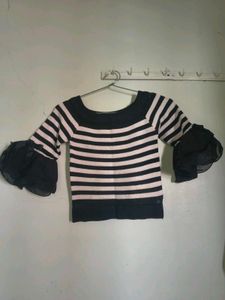 Striped Bell Sleeve Top