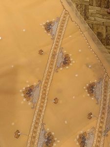 Elegant Embroidered Peach Chiffon Saree