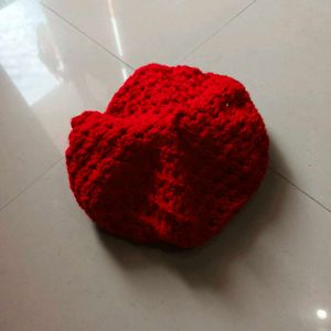 Handmade Crochet Red Beret Hat