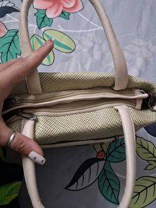 Stylish Tan Woven Handbag
