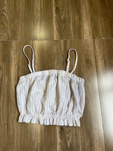 Beige Stripped Tank Top