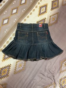 Mini Flared Denim Skirt