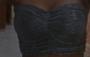 Womrns Silver Tube Top