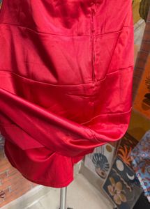 Stunning Red Satin Bodycon Dress