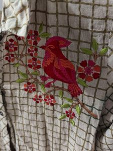 Embroidered Checkered Kurta