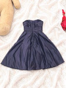 Elegant Strapless Navy Dress