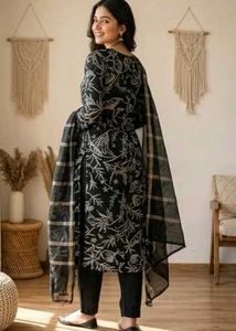 Elegant Black Kurta Set with Dupatta